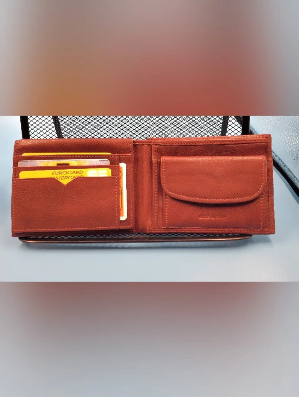 Borgo Etruschi Wallet Mens Genuine Leather Bifold Folding Brown Vera Pelle Italy